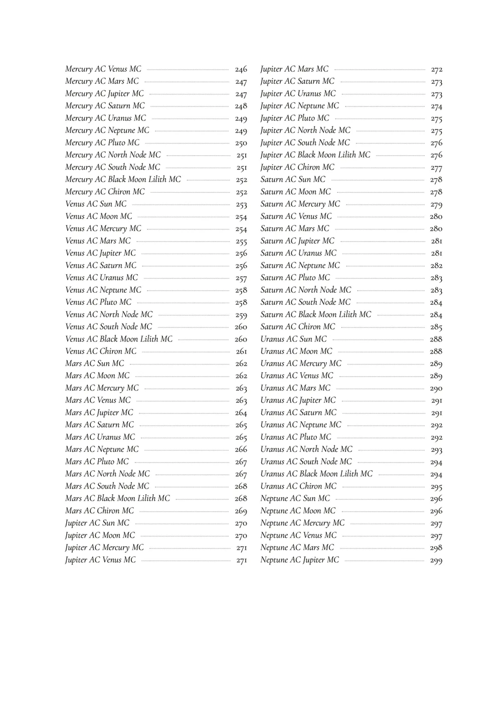 Contents page 3 of 4 from Cosmic Navigation Dialogue, listing the book's parts, chapters and page numbers.