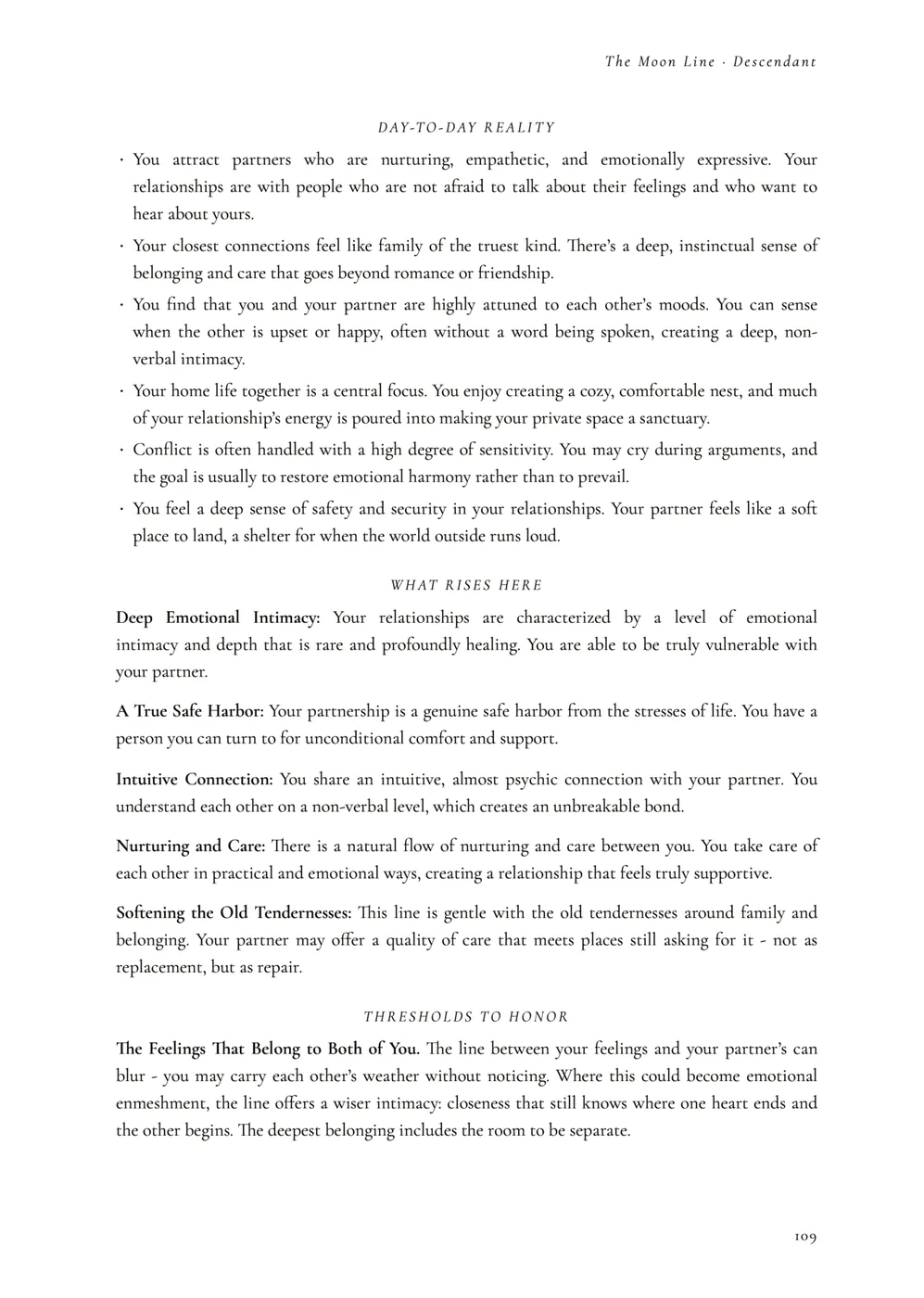 Sample page 2 of 3 from the Moon chapter of Cosmic Navigation Dialogue, showing the printed layout and writing style.
